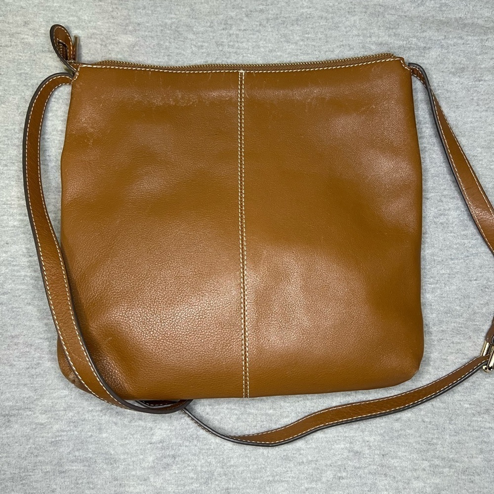 Brown Leather Crossbody Bag by Paul Costelloe - Picture 4 of 5